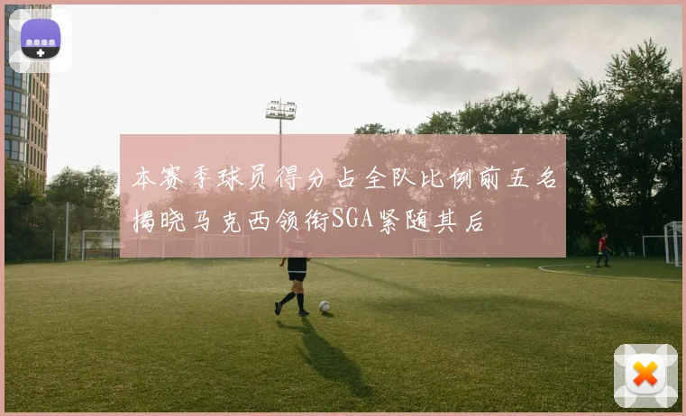 本赛季球员得分占全队比例前五名揭晓马克西领衔SGA紧随其后